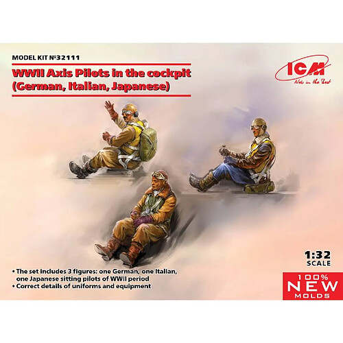 Icm Figurine Mignature Wwii Axis Pilots In The Cockpit German, Italian, Japanese