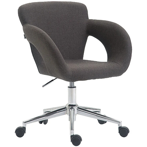 Decoshop26 Fauteuil de bureau sur roulettes en tissu gris foncé structure métal chromé BUR10700