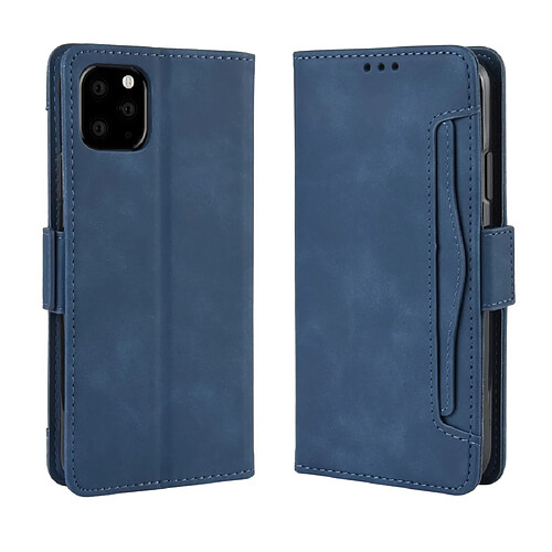 Wewoo Coque Étui en cuir de style portefeuille skin veau pour iPhone 11 Pro avec fente carte séparée bleu