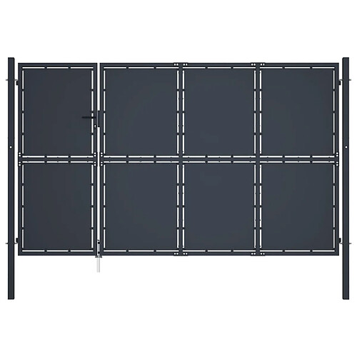 vidaXL Portail de jardin Acier 350 x 175 cm Anthracite