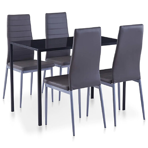 vidaXL Mobilier de salle à manger 5 pcs Gris