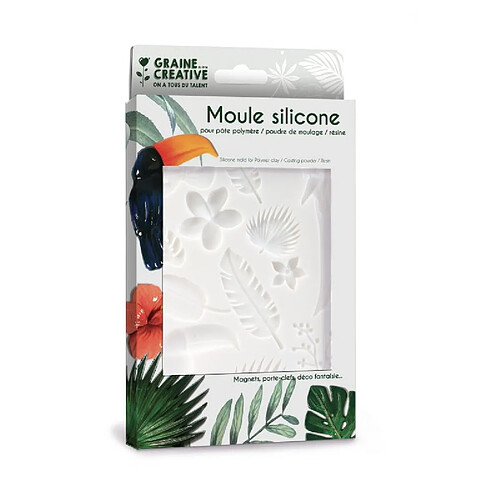 Graines Creatives Moule en silicone 20x13 cm Tropical