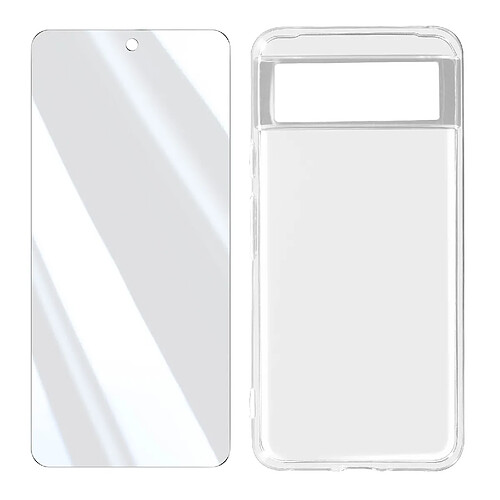 4smarts Pack Protection pour Google Pixel 8, Coque Souple et Verre Trempé Transparent