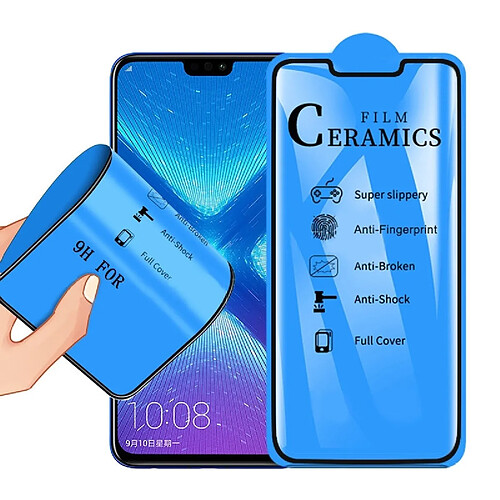 Wewoo Film de verre trempé de céramique à pleine couverture pour colle 2.5D Huawei Y9 2019 / Honor 8X