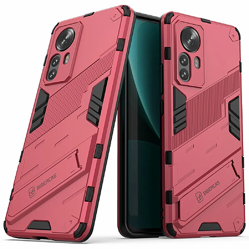 Coque en TPU antichoc avec béquille rose pour votre Xiaomi 12 Pro 5G