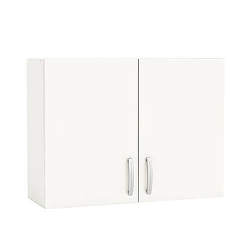 Mes Meuble haut 2 portes 80x28x60 cm blanc - JONAS