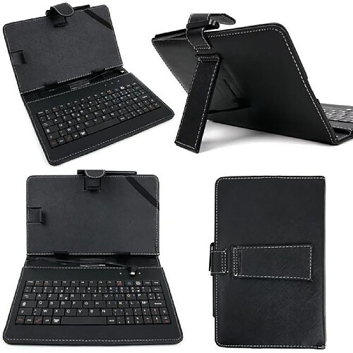 Duragadget CON® Étui en cuir pour tablette clavier 7 pouces étui noir avec clavier pour Tab 2 A7-10, Tab 2 A7-30 et Tab 2 A8