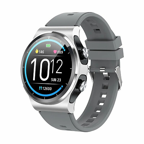 Gt69 2-En-1 Montre Intelligente 8 Modes Sportifs Tws Casque Compatible Bluetooth Cadran De Fréquence Cardiaque Smartwatch Argent