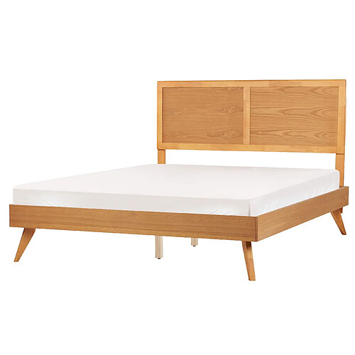 Beliani Lit double en bois clair 160 x 200 cm ISTRES