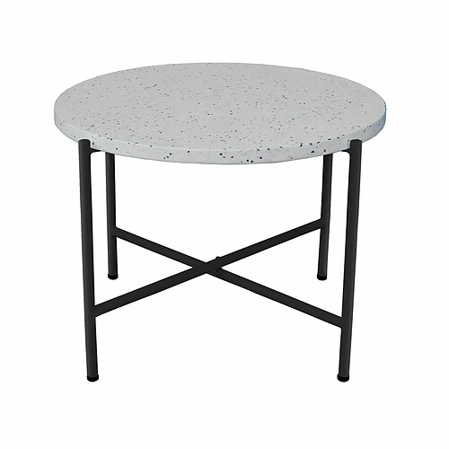 BigBuy Home Table d'appoint Terrazzo Noir 60 x 60 x 45 cm