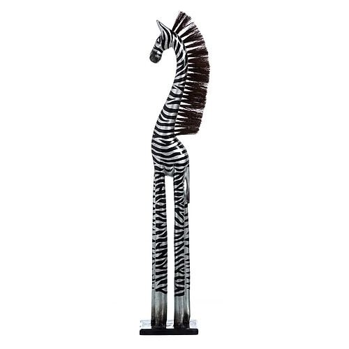 BigBuy Home Figurine Décorative Noir Argenté Bois 19 X 12 X 100 CM