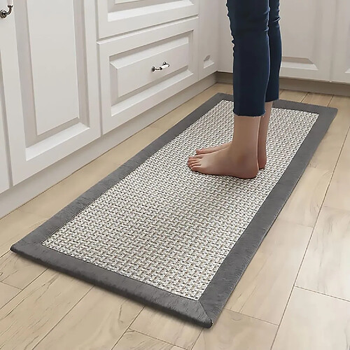 Tapis de Cuisine Lavables et Antidérapants Gris 50x120cm