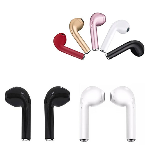 GUPBOO Casque stéréo sans fil I7 Mini casque universel Casque portable avec boîtier de charge Dispositif d'écoute de musique