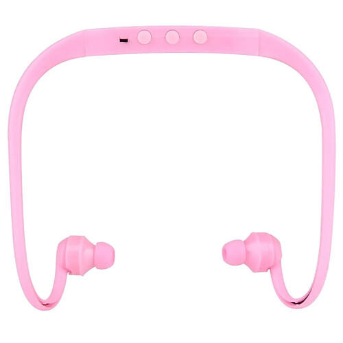 Wewoo Casque Bluetooth Sport rose pour les smartphone et iPad ordinateur portable MP3 ou autres périphériques audio, stockage maximum de carte SD: 8 Go imperméable à l'eau stéréo sans fil étanche écouteurs intra-auriculaires avec micro SD,