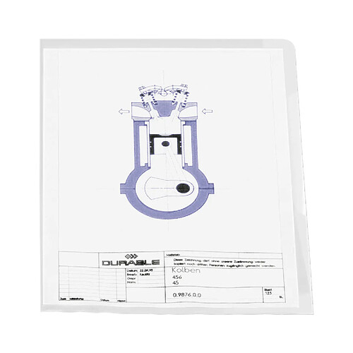 DURABLE Pochettes-coins, A4, en PP, 0,12 mm, transparent ()