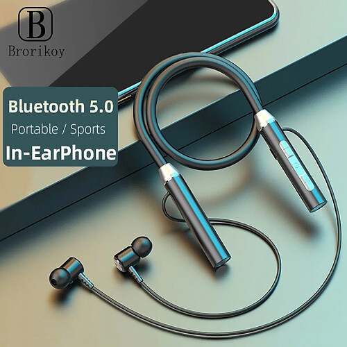 GUPBOO 2021 Bluetooth 5.0 Sports In-Ear Headphones Dropshipping 9D Stereo Magnetic Wireless Headphones avec Mic Neckband In-Ear Headphones