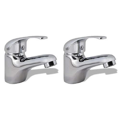 Helloshop26 Lot de deux robinets de bidet salle de bain chrome 02_0003529