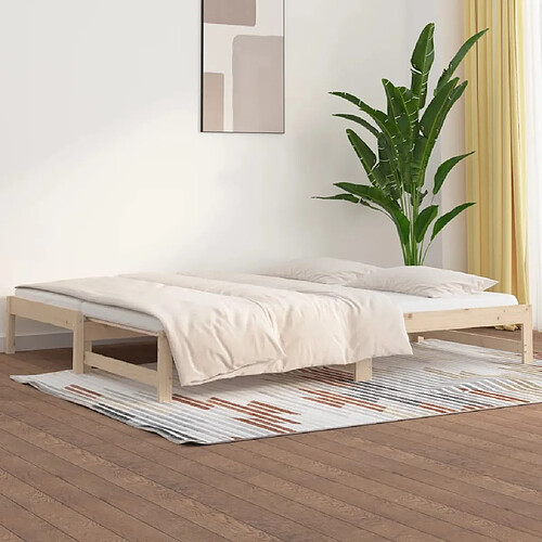 vidaXL Lit coulissant sans matelas 2x(90x190) cm Bois de pin massif