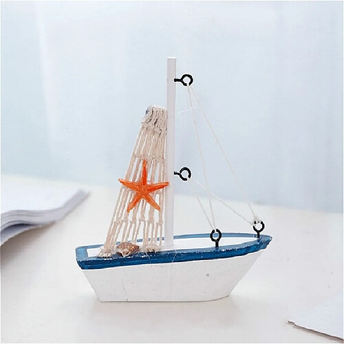 Wewoo Décoration de modèle de bateau de toile en bois Vintage Home Room Decoration White Boat