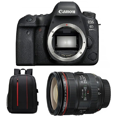 CANON EOS 6D II KIT EF 24-70mm F4L IS USM + Backpack Black