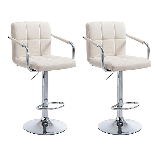 Non Lot de 2 tabourets de bar Lucy V2 tissu chrome