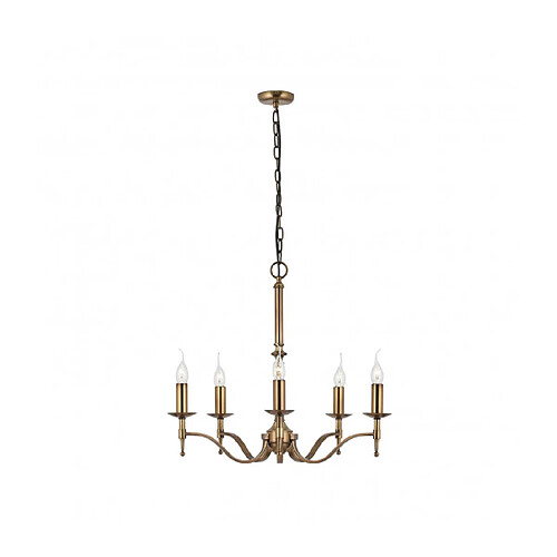 Interiors 1900 Suspension 5 ampoules Stanford, laiton antique