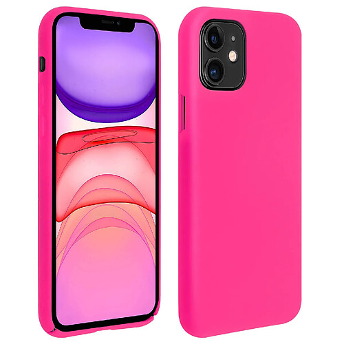 Avizar Coque iPhone 11 Silicone Semi-rigide Mat Finition Soft Touch Fushia