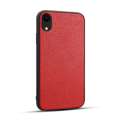 Wewoo Housse Coque Etui de protection en TPU cuir PU pour iPhone XR Litchi rouge