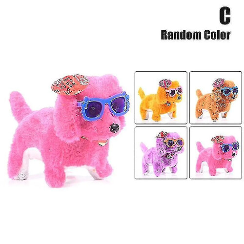 Universal Électrique mignon moelleuse légère les yeux LED - Walking Barking Puppy Kids Toy Plushc