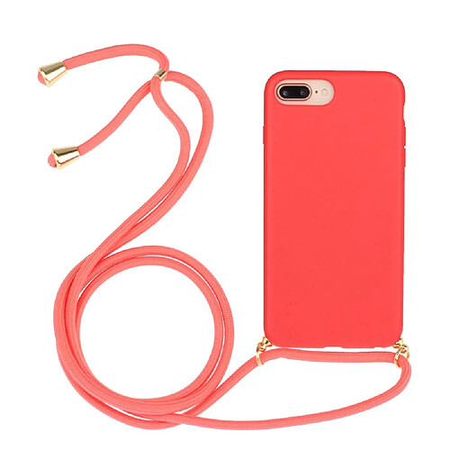 Coque en TPU souple avec sangle multifonction rouge pour votre Apple iPhone 6 Plus/6s Plus/7 Plus/8 Plus 5.5 pouces