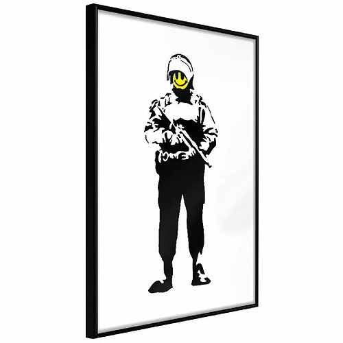 Paris Prix Affiche Murale Encadrée Banksy Smiling Copper 20 x 30 cm Noir