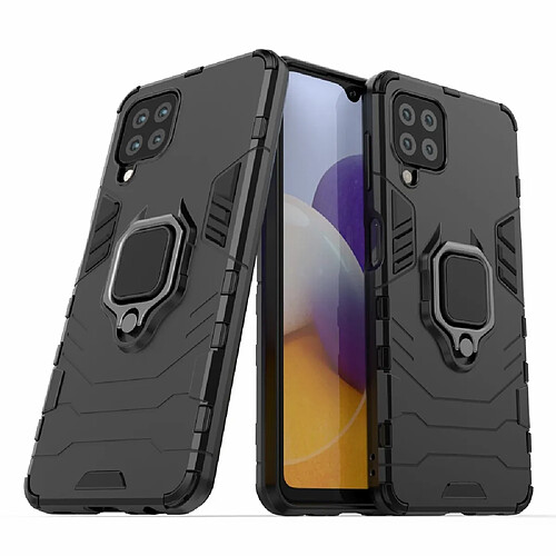 Coque en TPU anti-rayures, hybride avec support en anneau noir pour votre Samsung Galaxy M32 (Global Version)