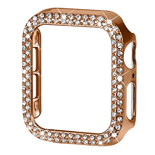 Coque en TPU décor strass, anti-rayures, or rose pour votre Apple Watch Series 6/5/4/SE 44mm