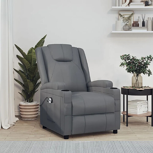 vidaXL Fauteuil inclinable électrique Anthracite Similicuir