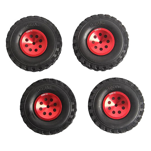 4x Pneus De Jante De Roue De Moyeu De Voiture RC Pour Accessoire De Voiture 1/16 WPL D12 RC Rouge