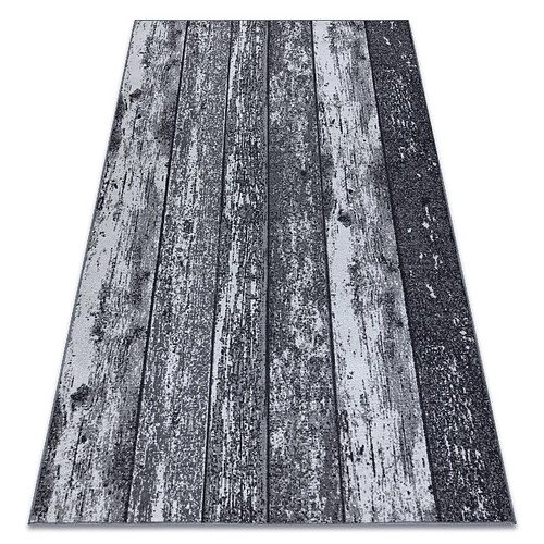 RUGSX TAPIS - MOQUETTE antidérapant WOOD bois planche gris 150x550 cm