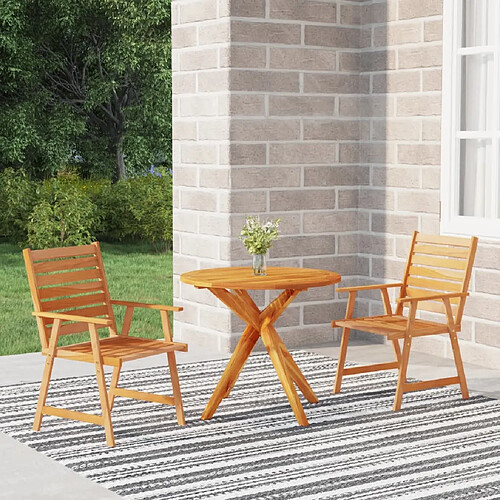 vidaXL Ensemble à manger de jardin 3 pcs Bois d'acacia solide