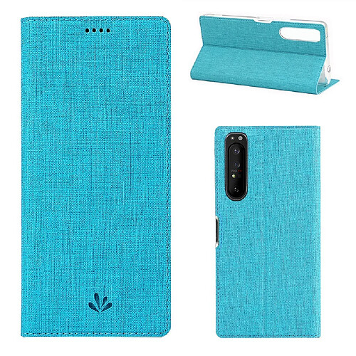 Etui en PU avec support et porte-cartes bleu pour votre Sony Xperia 1 II