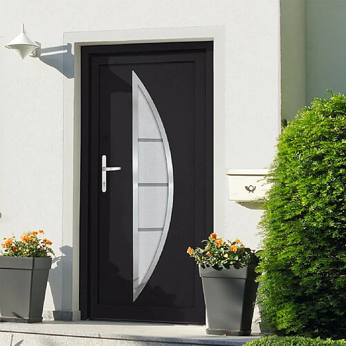 vidaXL Porte d'entrée anthracite 88x200 cm PVC