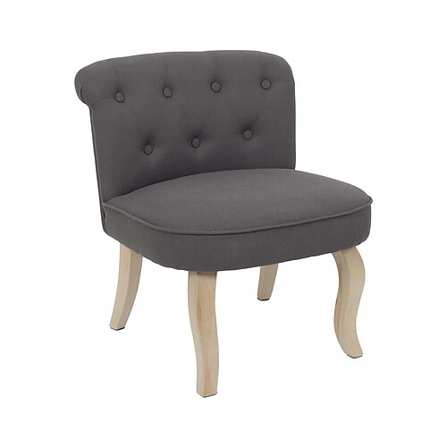 The Home Deco Factory Fauteuil en bois et tissu Eleonore Gris, Taupe.