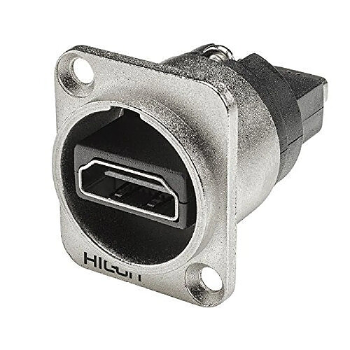 Hicon HDMI-Steckverbinder Flanschbuchse, Kontakte gerade Polzahl: 19 argent HI-HDHD-FFDN 1 St.