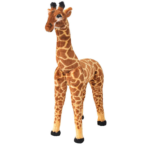 vidaXL Jouet en peluche Girafe Marron et jaune XXL