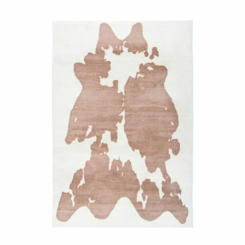 Paris Prix Tapis Imitation Fourrure Rabbit Taupe & Blanc 160 x 230 cm