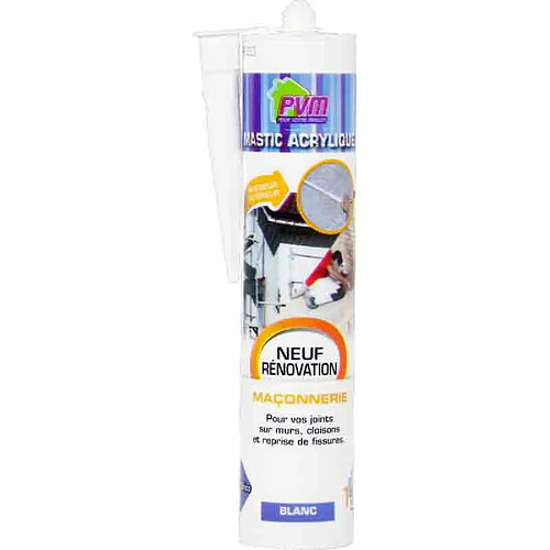 PVM - Mastic maçonnerie Blanc - 310 ml