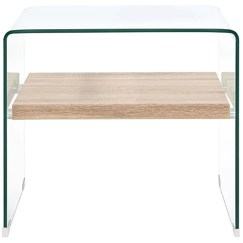 ComfortXL Table Basse Clair 50 X 50 X 45 Cm Verre Trempé