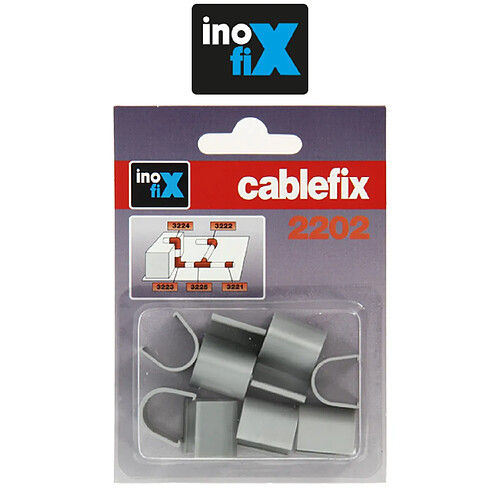 Inofix - Accessoires droits pour Cablefix 2202 gris metallisé