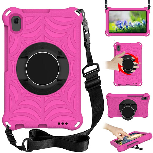 Coque en TPU avec béquille et bandoulière rose pour votre Lenovo Tab M8 (1st Gen) TB-8505/M8 (2nd Gen) TB-8705/M8 (3rd Gen) TB-8506