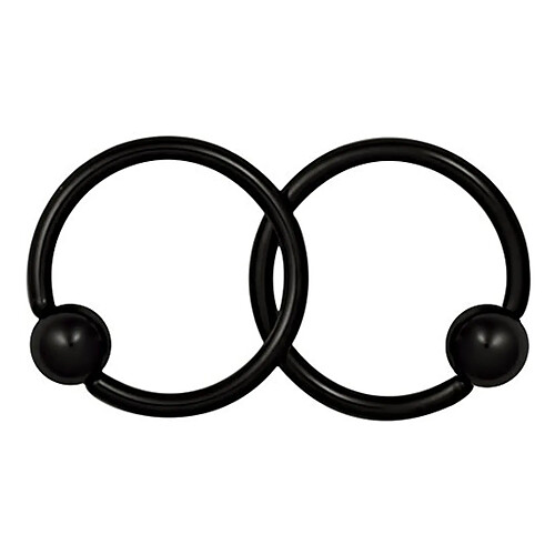 1 paires de nez en acier inoxydable anneau tragus à lèvre captive cerceau noir