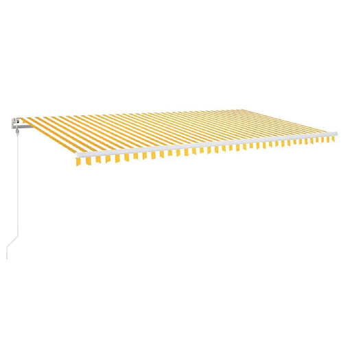 Maison Chic Auvent automatique | Store banne extérieur | Marquise capteur de vent/LED 600x300cm Jaune et blanc -MN40907