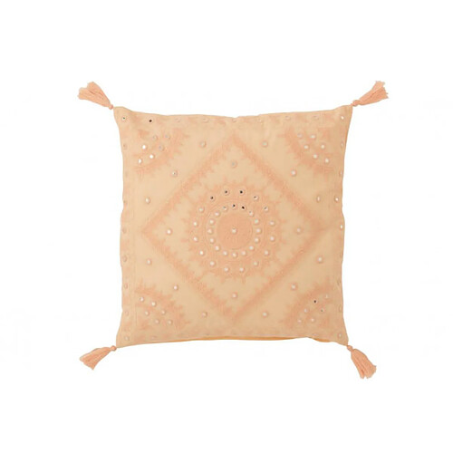 Dansmamaison Coussin Ibiza Floche Coton Pamplemousse